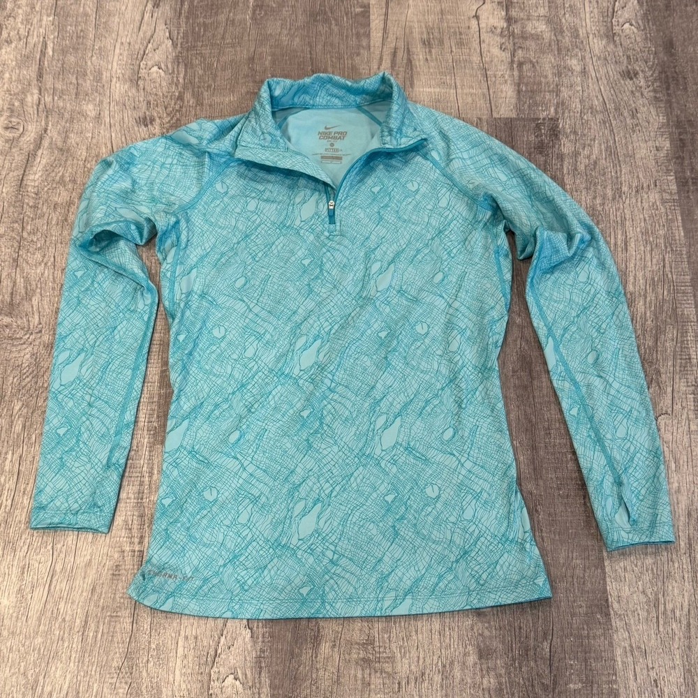 Nike‎ Pro Combat Medium Thermafit 1/4 Zip Pullover Excellent Condition Running